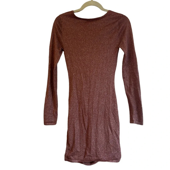 EXPRESS METALLIC RUCHED SWEATER DRESS - Picture 2 of 5